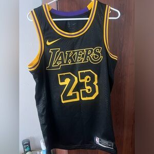 Los Angeles Lakers LeBron James Nike Black Mamba City Edition Swingman Jersey M